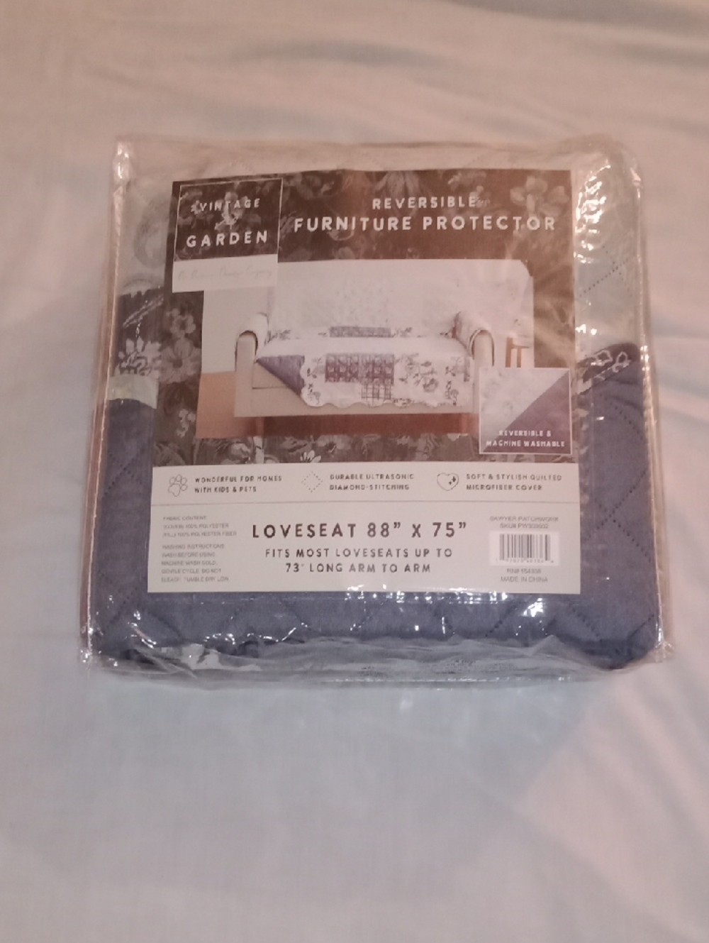 Heritage Reversible Loveseat Furniture Protector - Blue